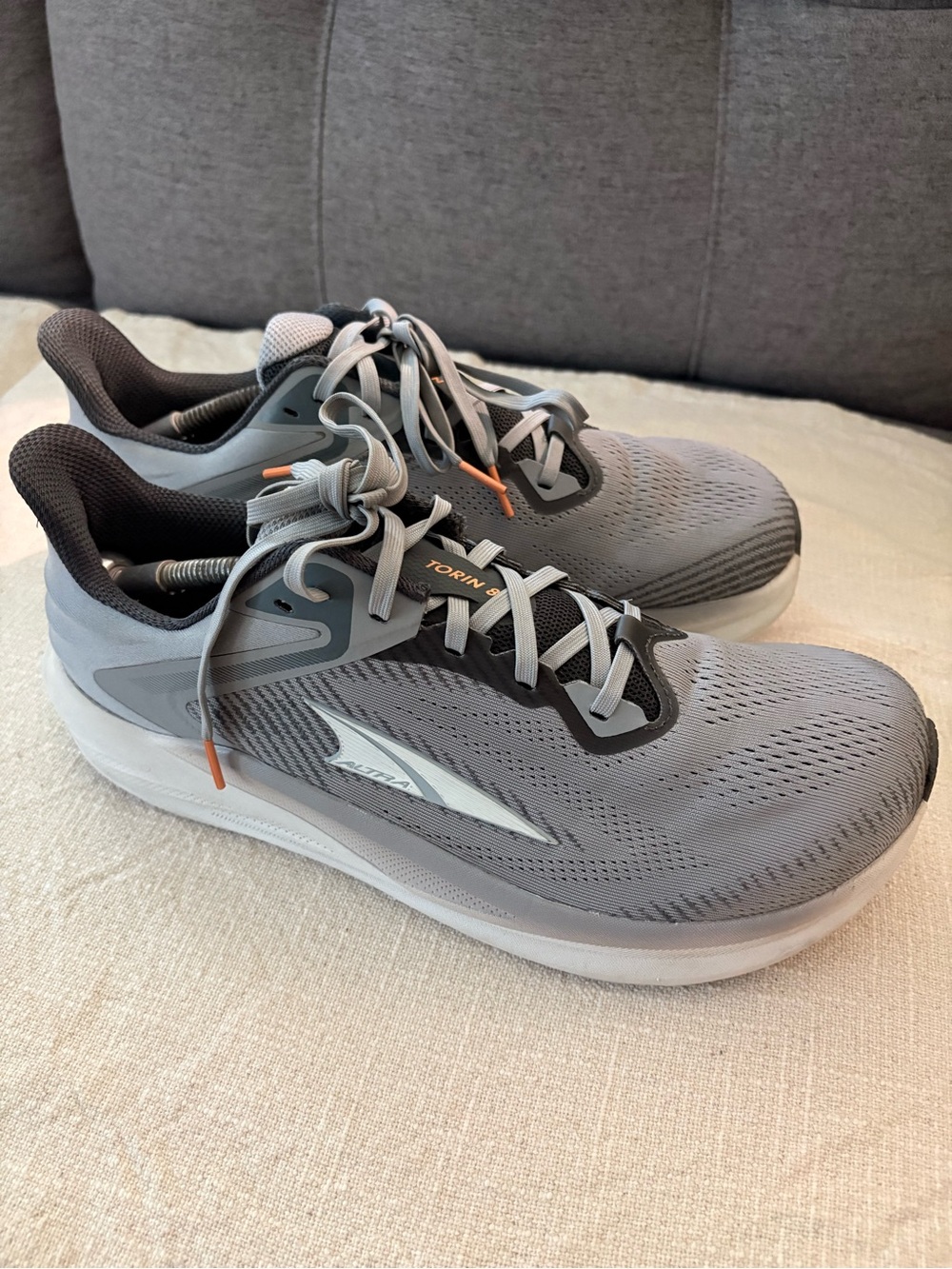 Altra Grey and Black Torin Running Shoes with White Midsole